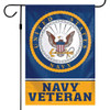WinCraft U.S. Navy Veteran Double Sided Garden Flag with Pole, 12.5 x 18 in