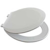 Toilet Seat, Elongated,18-7/8" Closed Front,with Cover White,Pkg of 8