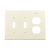 Eaton 3-Gang Light Almond Double Wall Plate -Pack 12
