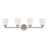 Luminance 4 Incandescent Light Vanity Fixture in Satin Nickel (Brown Box)
