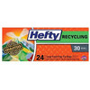 Hefty ( 30 Gallon, 24 Count, Pack of 12) Clear Large Recycling Trash Bags