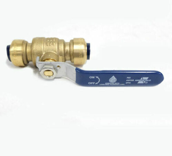 Pack of 6 - American Valve 1/2" Push-Fit Lead Free Ball Valve - NEW