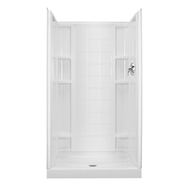 Sterling Ensemble 36" x 72.5" Tile Alcove Shower Back Wall, White, Series 7210