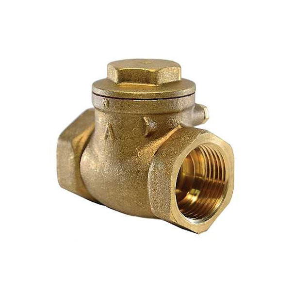 Lot of 2-Valve Lead-Free Brass Swing Check Valve with FIP Threaded Ends,1-1/4-In