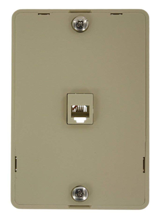 Leviton 40914-I Telephone Wall Phone Jack, 6P4C, Screw Terminal - Ivory