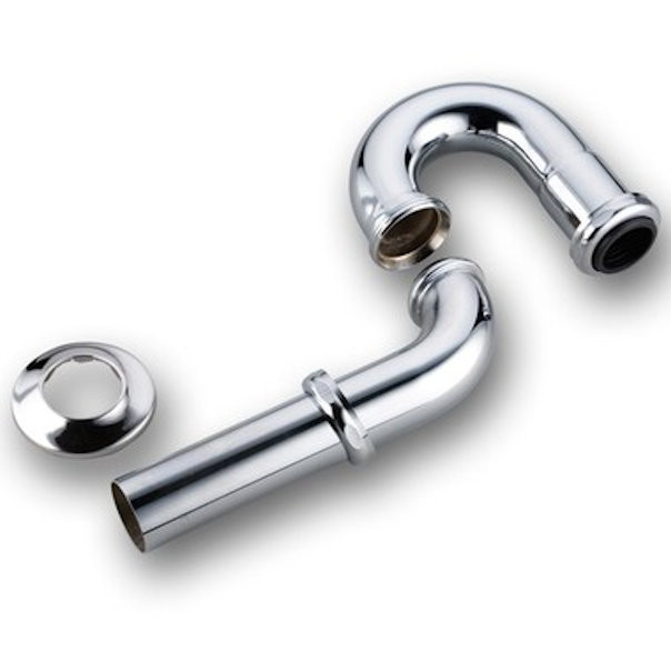 P-Trap1-1/2" Less Cleanout Ground Joint 17GA Polished Chrome 455XPCPVC Brass