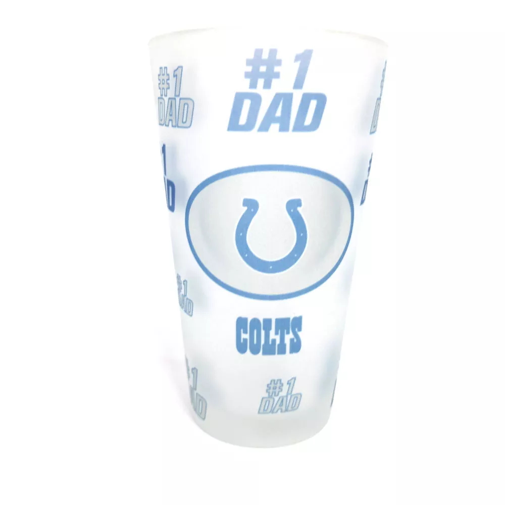 NFL Indianapolis Colts  #1 Dad Frosted Pint Glass, 16 oz.