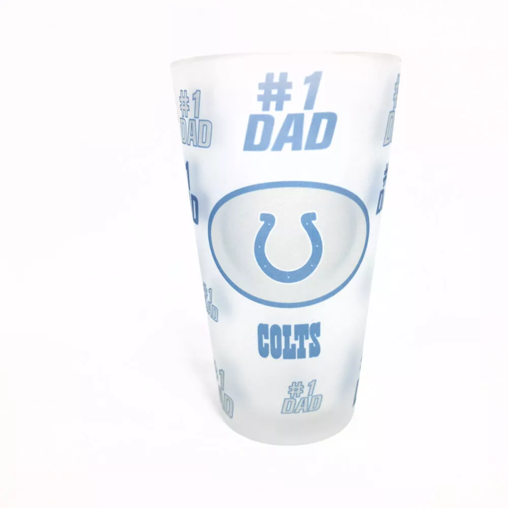 NFL Indianapolis Colts  #1 Dad Frosted Pint Glass, 16 oz.
