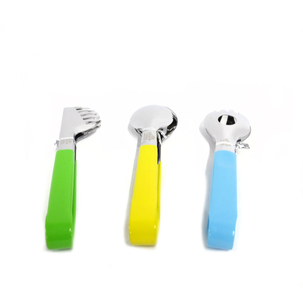 Stainless Steel Multipurpose Kitchen Tongs with Rubber Grips, Set of 3
