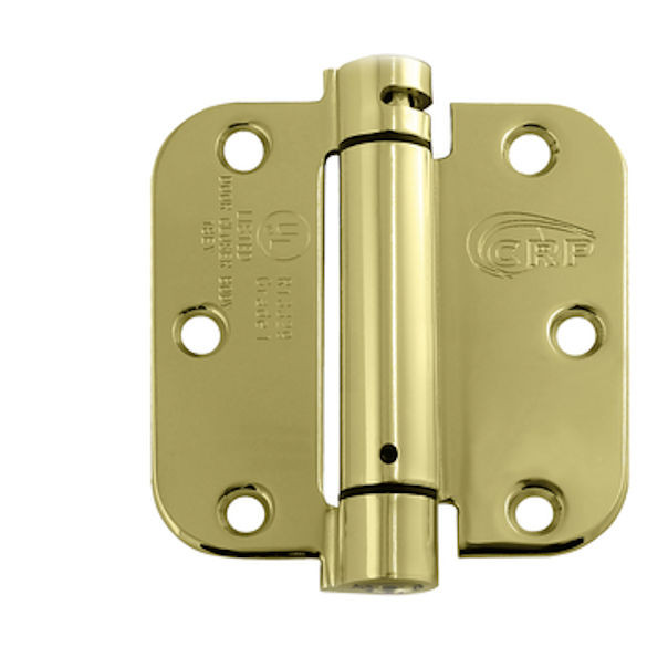 Cal-Royal NEWSH3558R US4 Spring Hinges 3 1/2" x 3 1/2", 5/8" Radius,Satin Brass