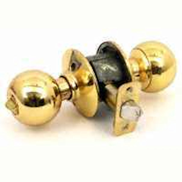 Schlage Lock F51A Orb 605 Orb Entrance K4 Bright Brass