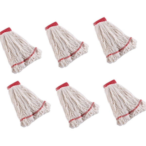 Rubbermaid Large C253 Swinger Loop Mop Heads, Pack of 6 (RCPC253WHI) - White
