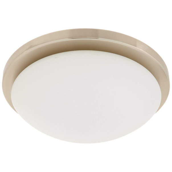 Nuvo 60/2941 Small Button with White Glass, Brushed Nickel