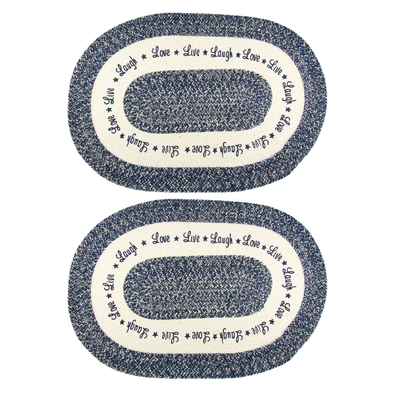 Sunflower Garden LIVE LAUGH LOVE Braided Rug Set, 20 x 30 Inch