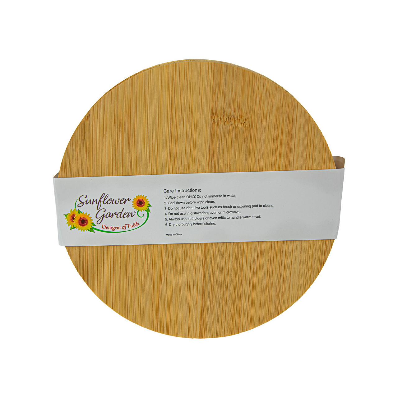 Sunflower Garden Faith Inspired Bamboo Trivet Set