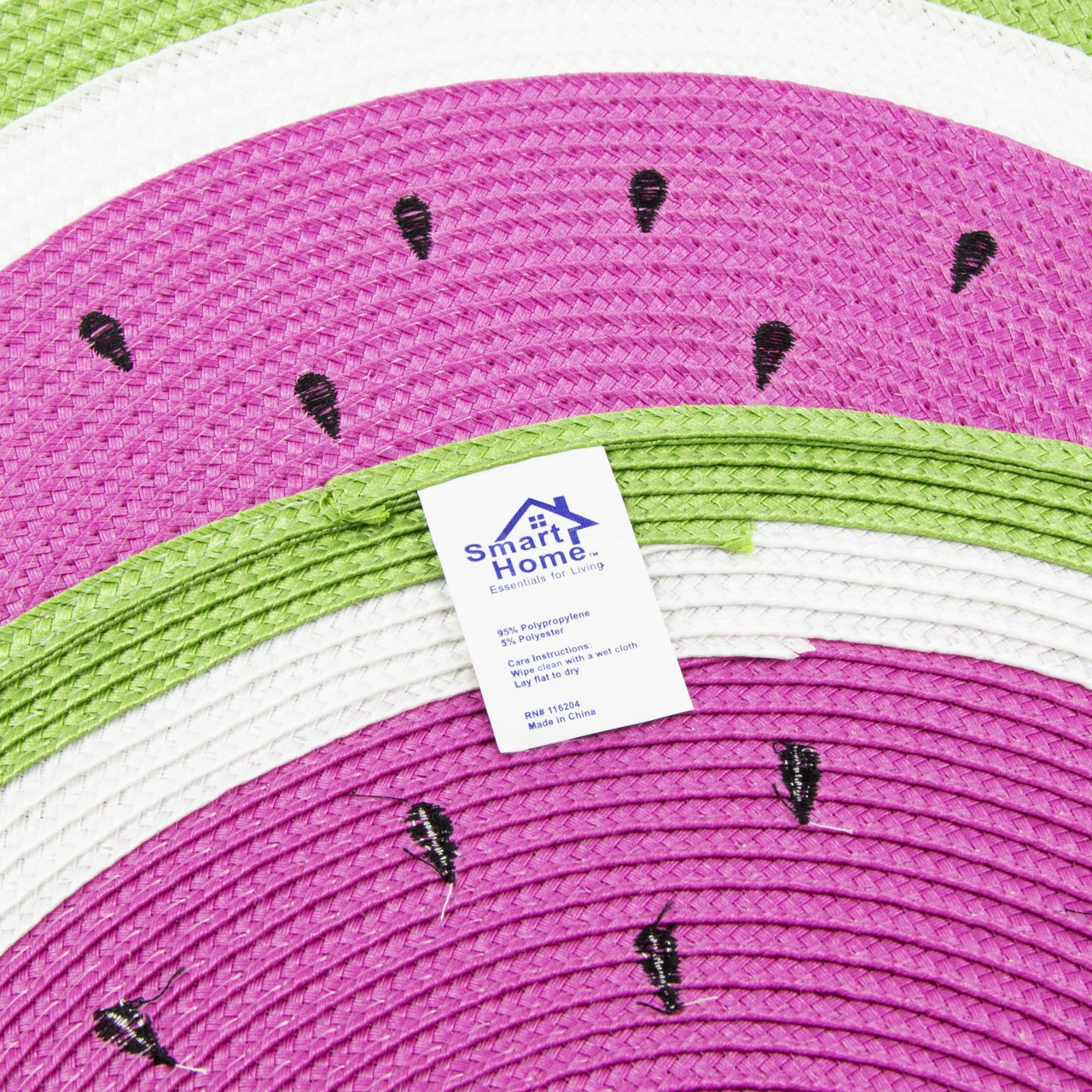 Smart Home Round Watermelon Placemats, Set of 4