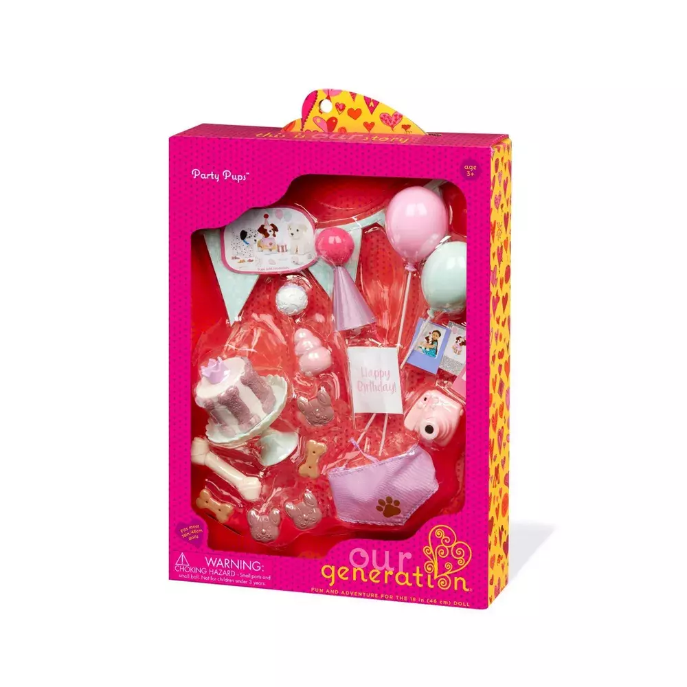 Our Generation Party Pups Pet Birthday Accessory Set for 18" Dolls