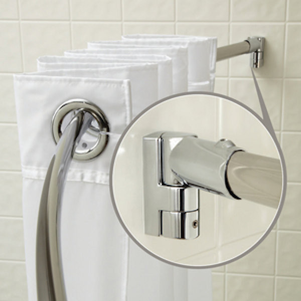 Wingits Oval Curved Shower Rod, 5FT. Long in Stainless Steel, Case of 6