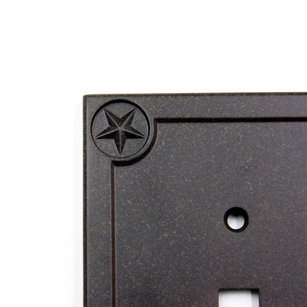 Style Selections Texas Star Rust Black 2-Gang Double Toggle Wall Plate, 5 Pack