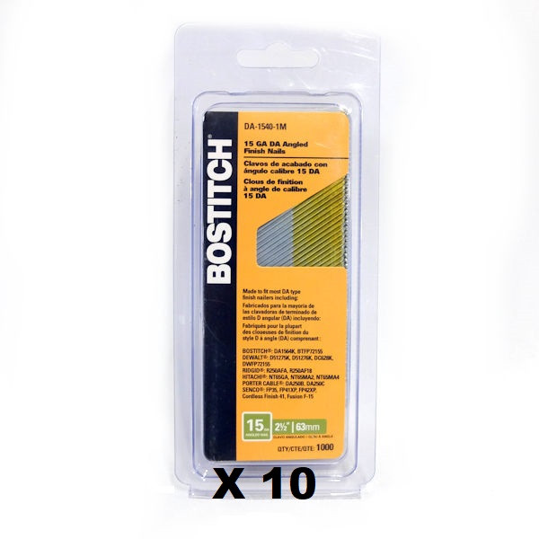 Bostitch 2-1/2-in 15-Gauge Galvanized Steel Finish Nails, (10,000 Count) NEW