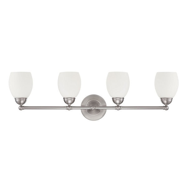 Luminance 4 Incandescent Light Vanity Fixture in Satin Nickel (Brown Box)