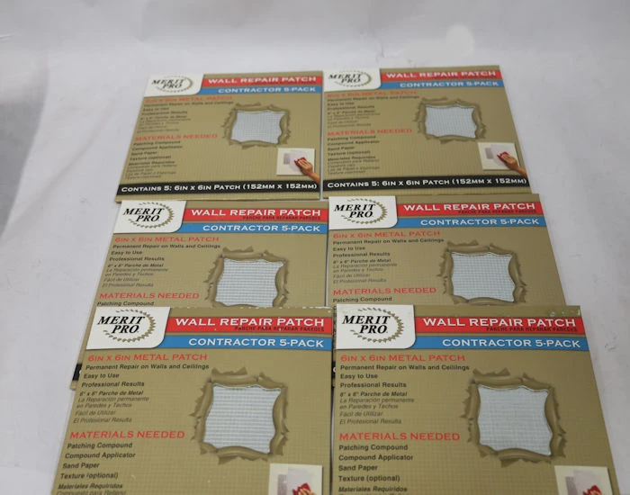 Merit Pro 03220 6" x 6" Wall Repair Patch, 5 per Pack - Case of 6