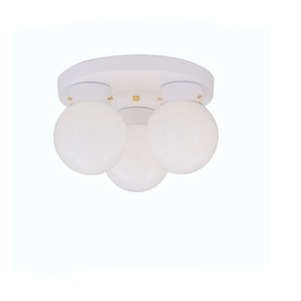 Cordelia Lighting 14-1/4 in. 3-Light 60W Flushmount Ceiling Fixture, White