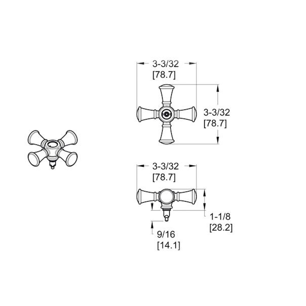 Pfister HHL-G16TBY Tisbury Slide Bar Cross Handle - Tuscan Bronze