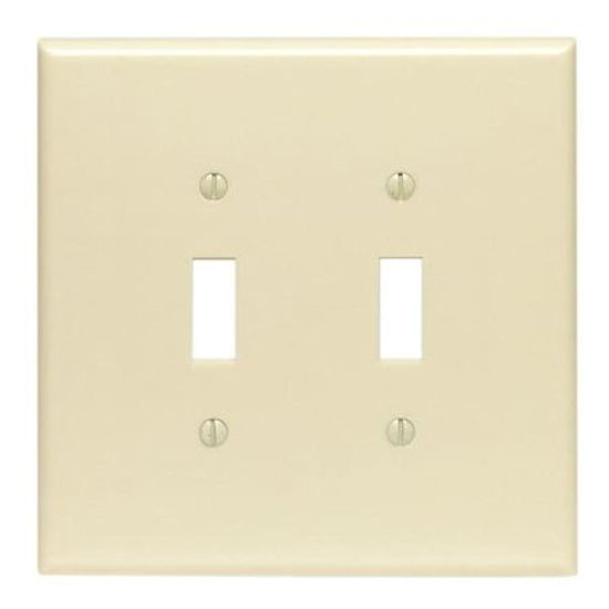 Leviton 001-86109 Double Gang Ivory Double Toggle Wallplate, Case of 50