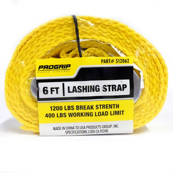 PROGRIP 512062 6 ft. x 1 in. Lashing Strap with Cambuckle in Yellow - 6-Pack