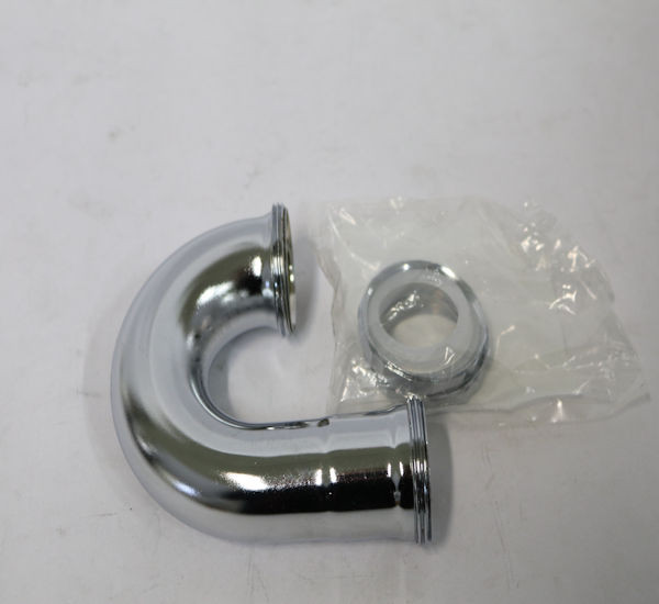 Keeney 10304CCP J-Bend 22 Gauge Brass Tubing, 1-1/2" x 1-1/2" - Chrome