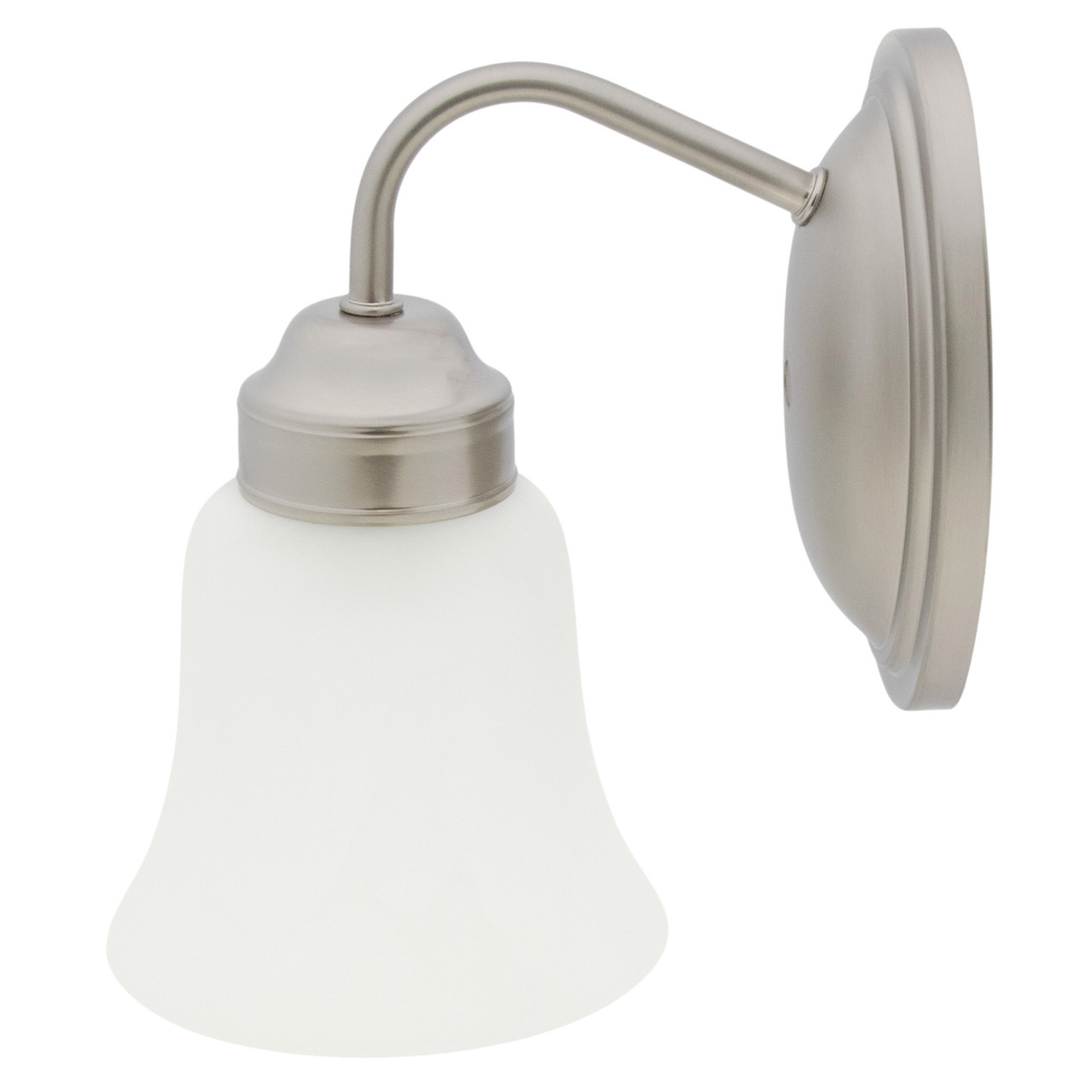 Sunset Lighting Faux Alabaster Glass Wall Sconce Satin Nickel Finish Finish