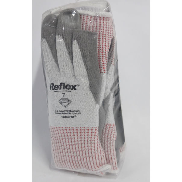 Banom Reflex 2403-7 Taperfit Work Gloves, Size 7 Grey/Red, 12 Pack