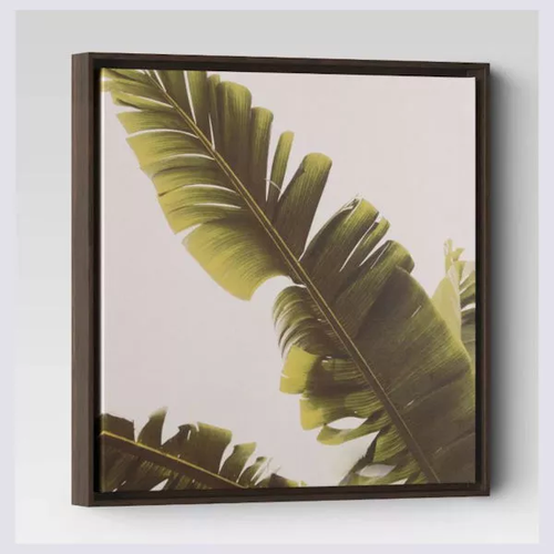 Palm Leaf Framed Canvas Artwork 20 x 20 inch