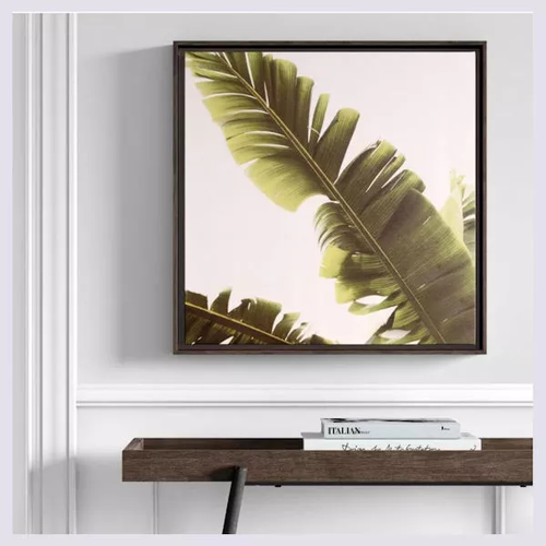 Palm Leaf Framed Canvas Artwork 20 x 20 inch