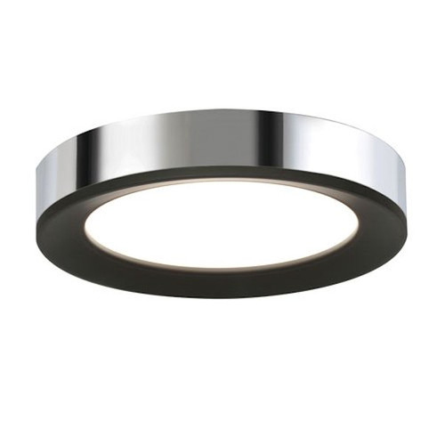 LED Ceiling Light in Black Polished Chrome (12 in. Dia x 2 in. H)