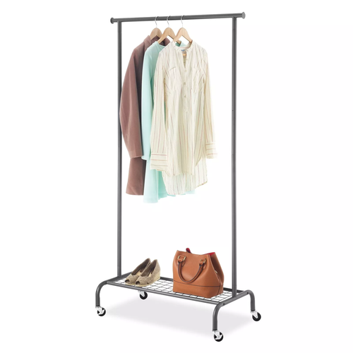 Single Rod Garment Rack - Gunmetal