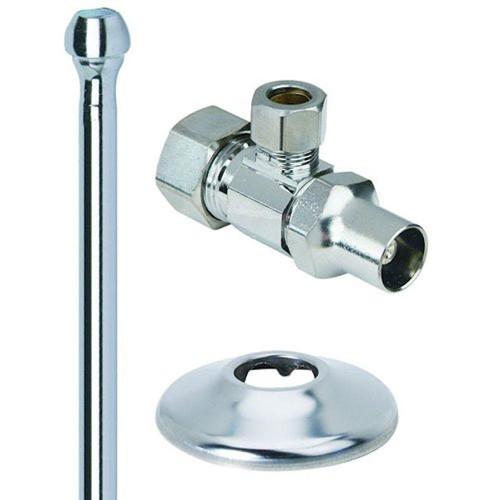 Faucet Kit 1/2" Nom Comp x 3/8"O.D.Comp Multi-Turn Angle Valve with Loose Key