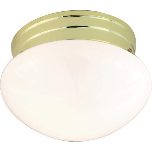 Nuvo SF77/059 Small Polished Brass Mushroom with White Glass