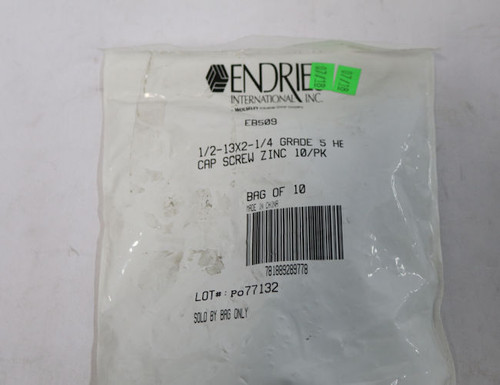 Endries International 1/2-13X2-1/4 Grade 5 Hex Cap Screw - 10 Pack