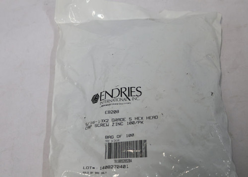 Endries International 5/16-18X2 Grade 5 Hex Head Cap Screw - 100 Pack