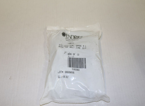 Endries International 3/4-10X3 A307 Grade A Hex Head Tap Bolt - 12 Pack