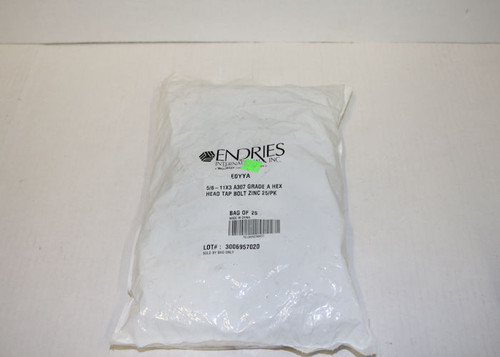 Endries International 5/8-11X3 A307 Grade A Hex Head Tap Bolt - 25 Pack