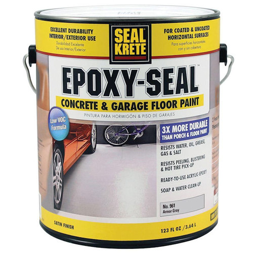 Seal-Krete 961001 Epoxy-Seal Concrete & Garage Floor Paint, Armor Gray - 1Gal