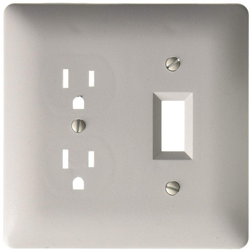 Lot of 5 - TayMac Nonmetallic Wallplate, One Duplex, One Toggle, Two Gang