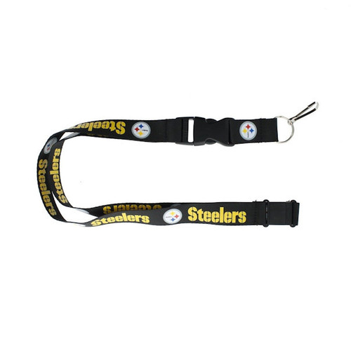 NFL Pittsburgh Steelers Team Color Lanyard Keychain Holders Set of 2