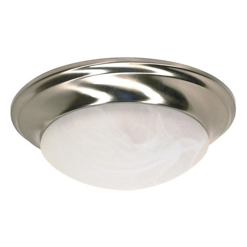 Nuvo 60/283 One Light Flush Mount Brushed Nickel/Alabaster Glass  (see notes)