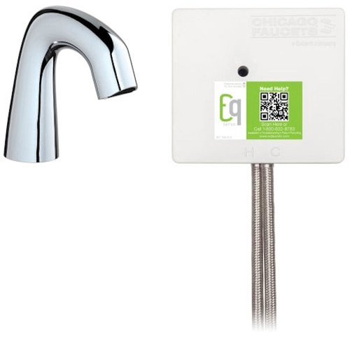 Chicago Faucets EQ Curved 1.0 GPM Single Hole Bathroom Faucet with, Chrome