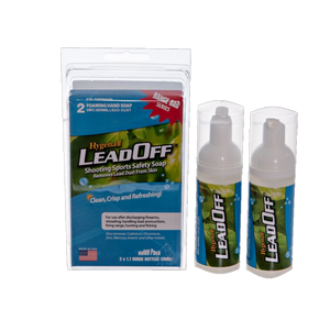 Pack of two small non rinse foaming soap bottles. Hygenall LeadOff heavy metal removing soap. Pack of two small non rinse foaming soap bottles. Hygenall LeadOff heavy metal removing soap.