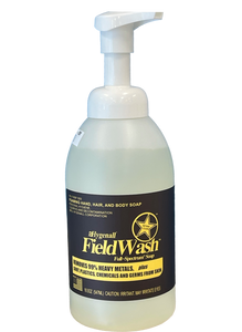 Hygenall FieldWash Foaming Hand Soap in 18.5 ounce pump bottle. Made to replace regular bathroom soaps and also remove contaminates.